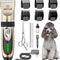 Dog Clippers Low Noise, 2-Speed Quiet Dog Grooming Kit Rechargeable Cordless Pet Hair Clipper Trimmer Shaver for Small and Large Dogs Cats Animals (Gold)