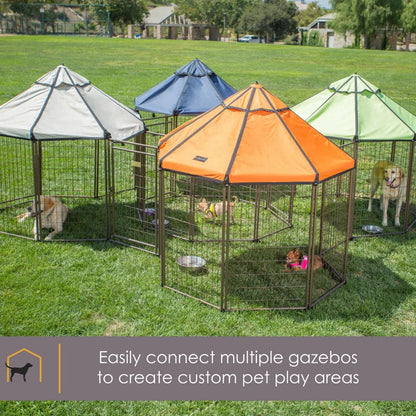 Dog Kennel Play Pen with Market Top Canopy