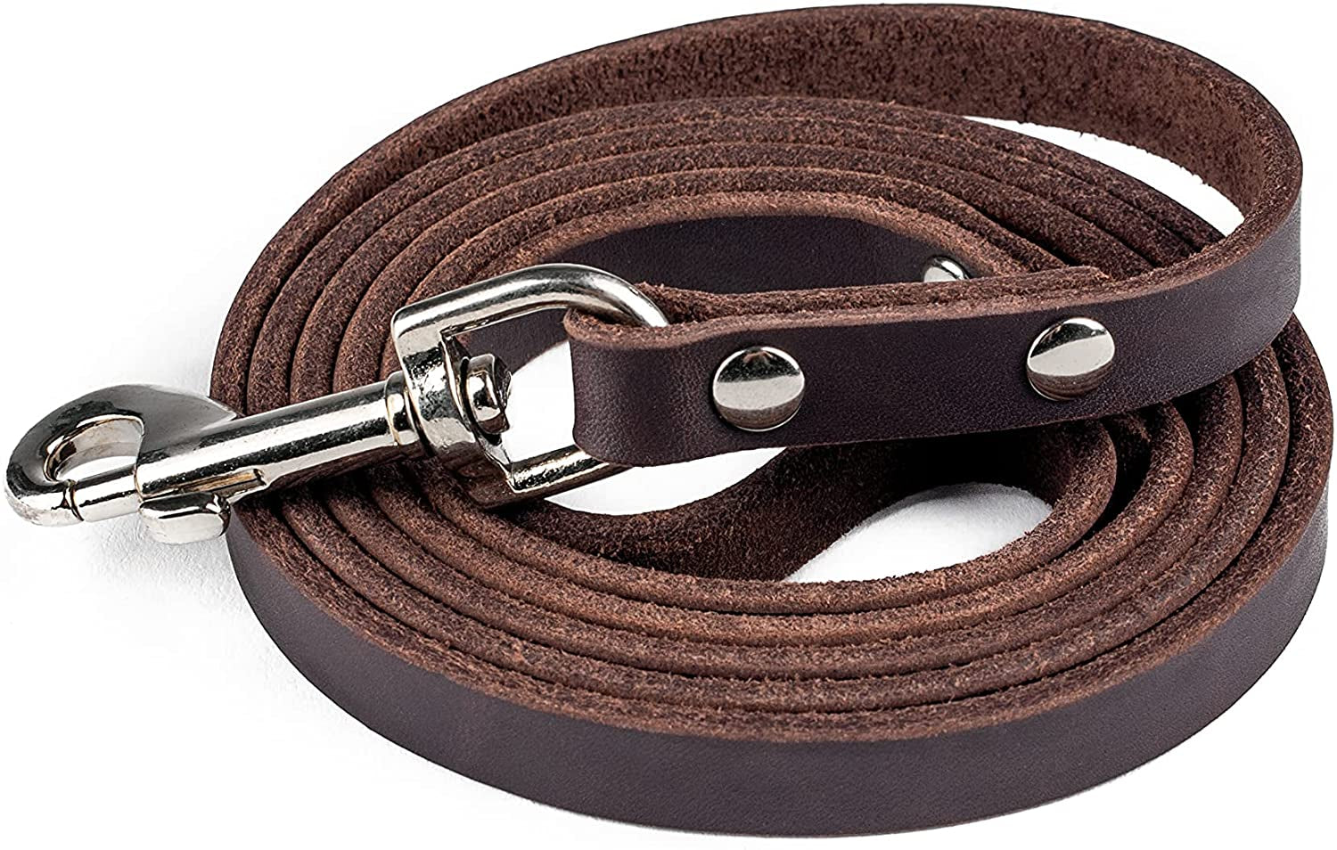 Leather Dog Leash - Genuine Distressed Material - Premium Leash - Suitable for All Pet Sizes - Dog Leash Collar Leather - Heavy Duty Dog Leash - Modern Dog Leash - Dark Leather Leash