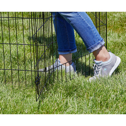 Metal Black Exercise Pet Dog Playpen with Door , 30"H