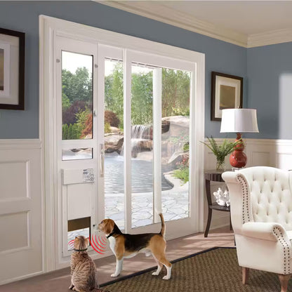 12-1/4 In. X 16 In. Power Pet Fully Automatic Patio Pet Door with Dual Pane Low-E Glass, Regular Track Height