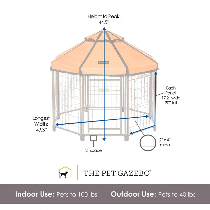 Dog Kennel Play Pen with Market Top Canopy