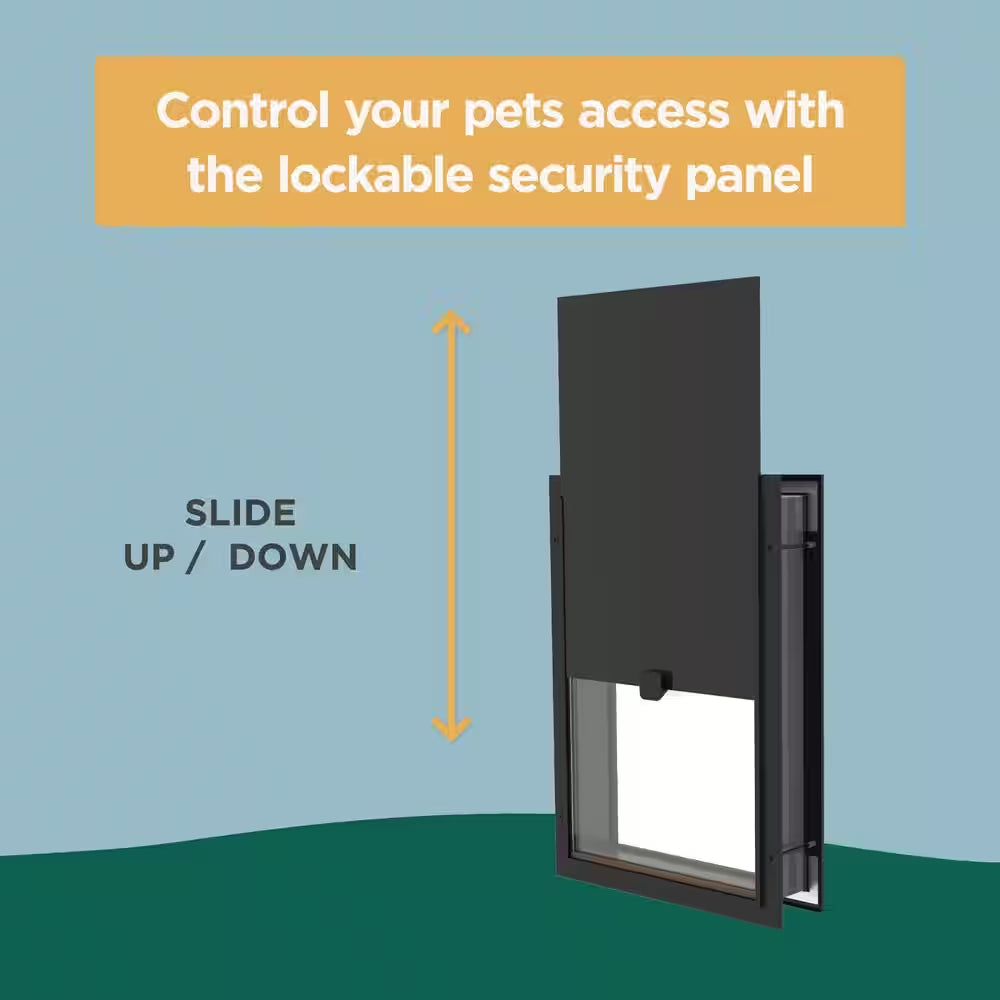 Large Deluxe Aluminum Pet Door for Dogs, Adjustable Tunnel for Walls and Screens up to 2.8 In.