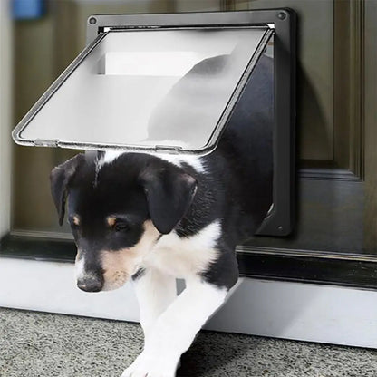 Pet Dog Door Safe Locking Automatically Close Pet Dog Cat Door Pet Supplies Flap Door Pet Door Ferromagnetic Wall Entry