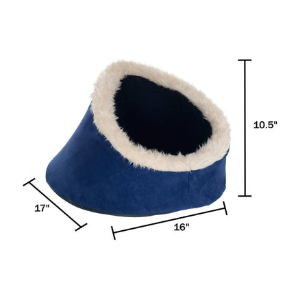 Small Blue Feline Cat Comfort Cavern Pet Bed